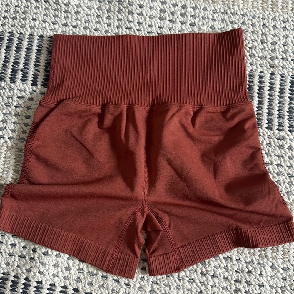 rust colored biker shorts
